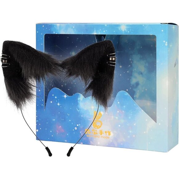 Anime Faux Fur Cat Fox Wolf Ears Headband Halloween Cosplay Accessory main image 5